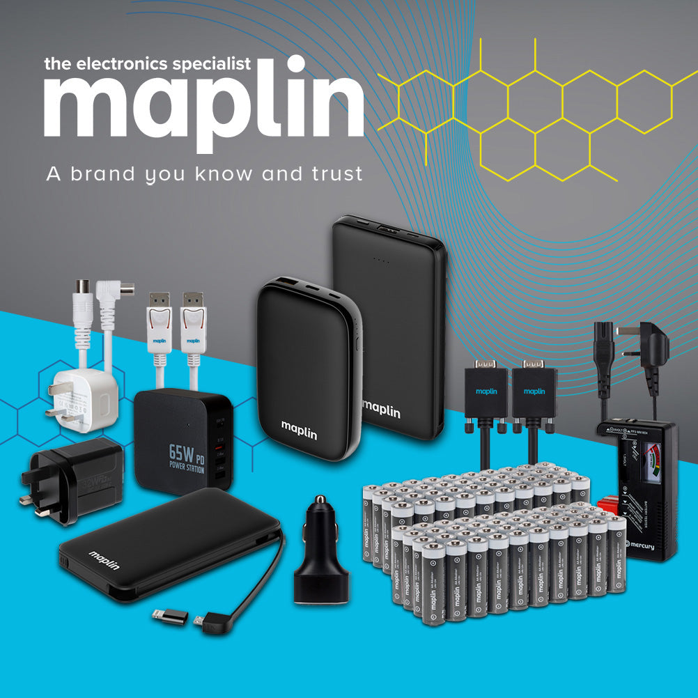 Maplin 65W 4-Port USB-C PD / USB-A QC 3 / USB-A GaN Technology Power Charger  - Black, 1.2m, Chargers & Adapters, Maplin