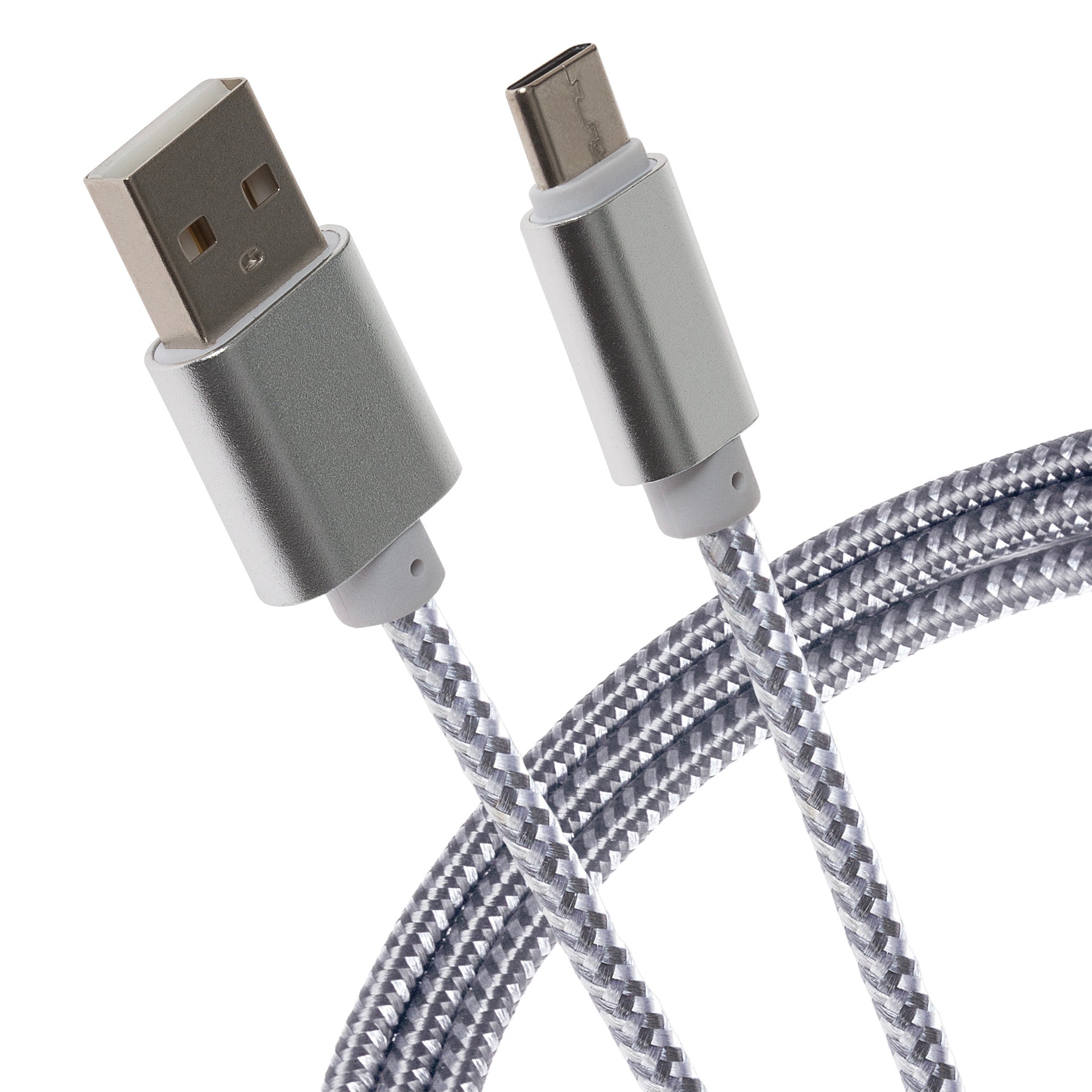 USB C to USB Braided Cable Silver 3m