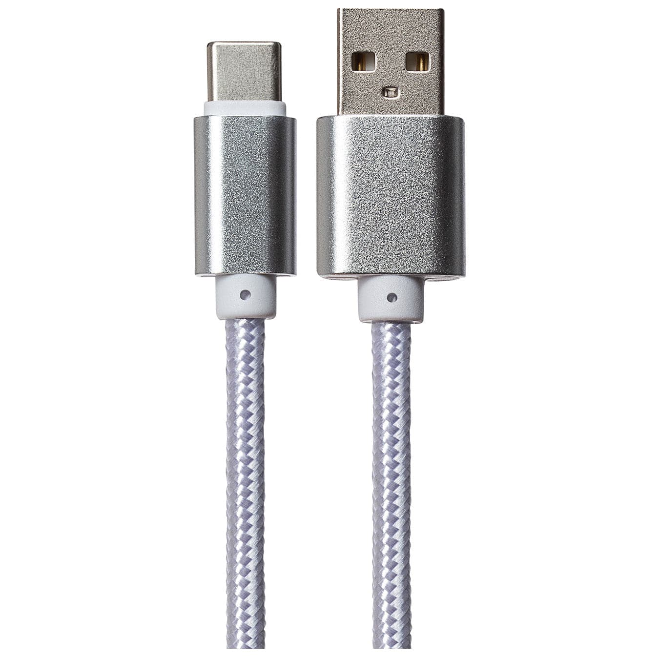 Maplin USB-C to USB-A Braided Cable - Silver, 3m - maplin.co.uk