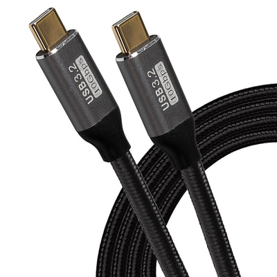 Maplin USB-C to USB-C 3.2 Gen2 100W 10Gbps Super Speed Cable - Black, 1m