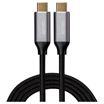 Maplin USB-C to USB-C 3.2 Gen2 100W 10Gbps Super Speed Cable - Black, 1m