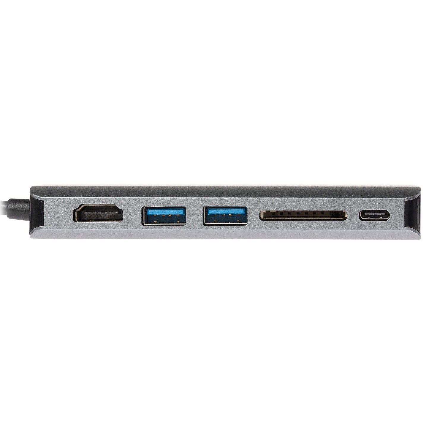 Nikkai USB-C Multiport Hub to 2x USB-A 3.0 / HDMI 4K / Gigabit RJ45 / USB-C PD / SD Card Reader - Silver - maplin.co.uk