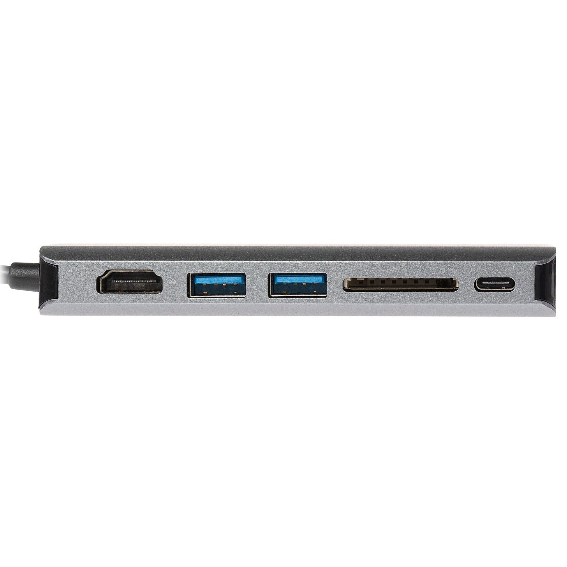 Nikkai USB-C Multiport Hub to 2x USB-A 3.0 / HDMI 4K / Gigabit RJ45 / USB-C PD / SD Card Reader - Silver - maplin.co.uk