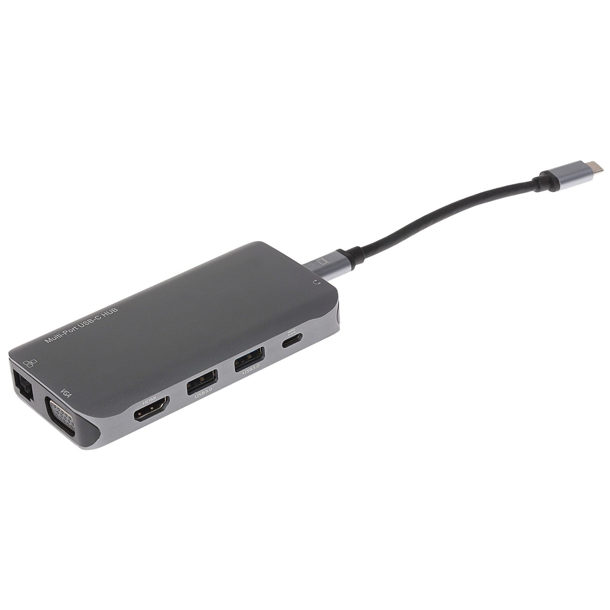 USB-C Multiport HUB Adapter - VGA, Type-C USB, RJ45, HDMI, 3.5mm Audio, SD  - 9 Port
