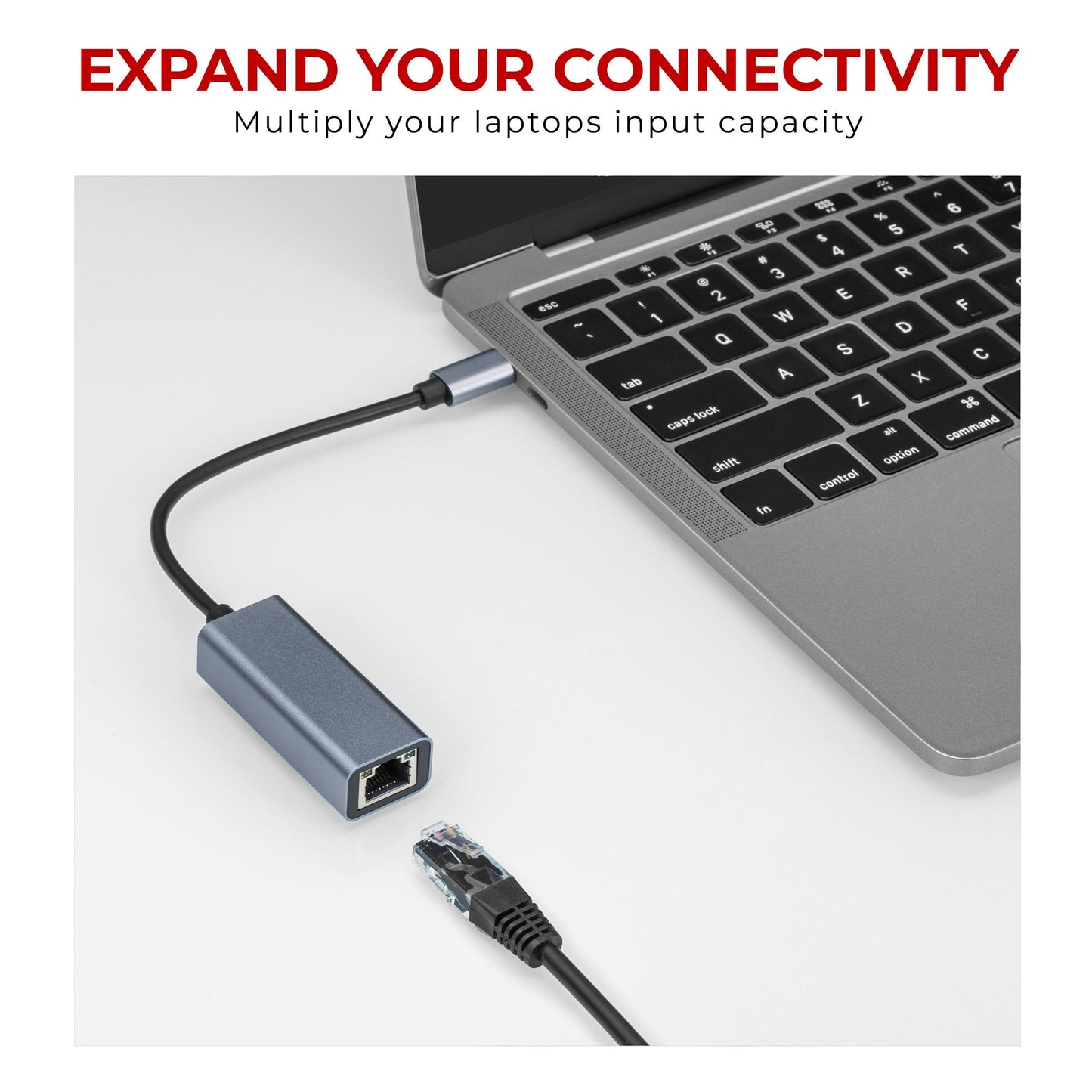 Nikkai USB-C to Gigabit RJ45 Ethernet Network LAN Adapter - Black, 0.25m - maplin.co.uk