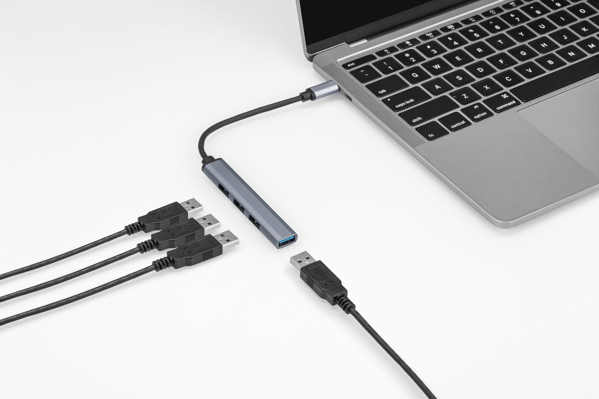 Nikkai USB-C Multiport Hub to 4x USB-A 3.1 Super Speed with 13cm Cable - maplin.co.uk