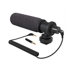 Example: Shotgun Microphone Super Cardioid Electret Condenser 3.5mm Jack Cold Shoe Mount