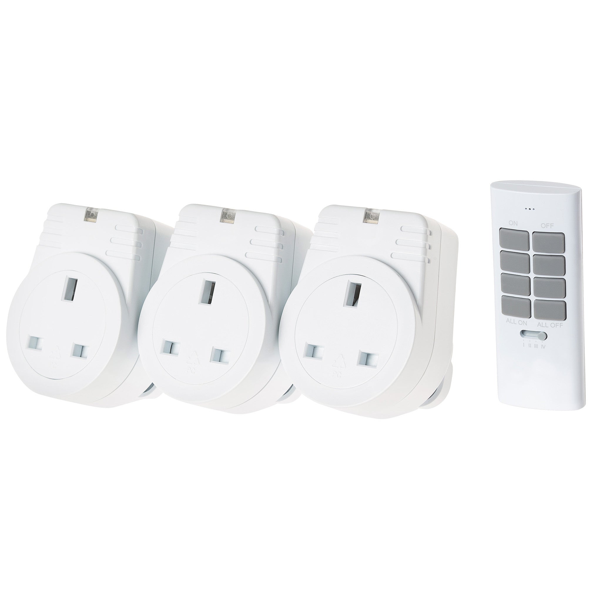 Maplin ORB RF Remote Controlled Mains Plug Sockets Set Version S2 - 3 Pack, White - maplin.co.uk