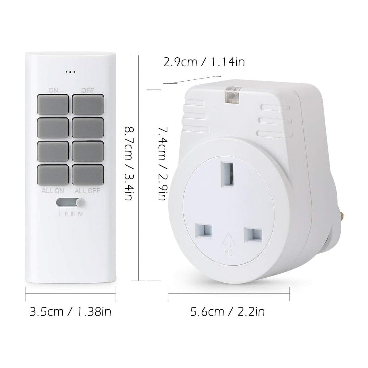 Maplin ORB RF Remote Controlled Mains Plug Sockets Set Version S2 - 3 Pack, White - maplin.co.uk