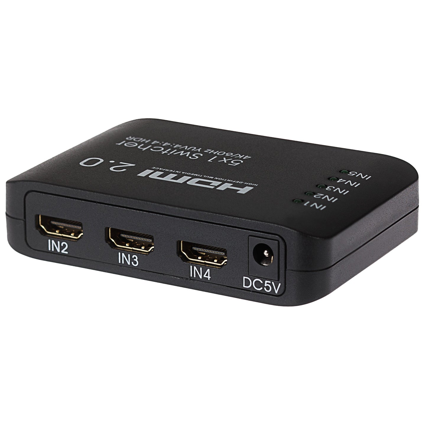 Nikkai HDMI Switch 5 Port in 1 Port Out 4K 60Hz Resolution with Remote Control - Black - maplin.co.uk