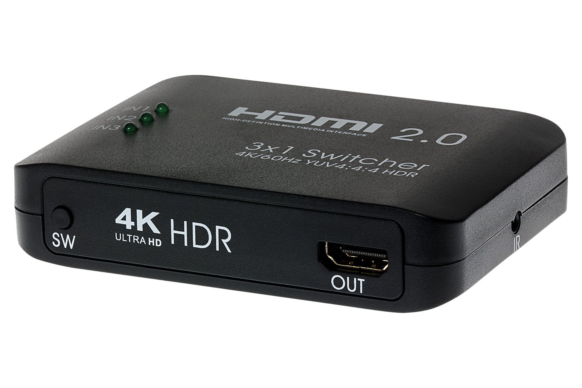 Nikkai HDMI Switch 3 Ports in 1 Port Out 4K 60Hz Resolution with Remote Control - Black - maplin.co.uk