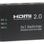 Nikkai HDMI Switch 3 Ports in 1 Port Out 4K 60Hz Resolution with Remote Control - Black - maplin.co.uk