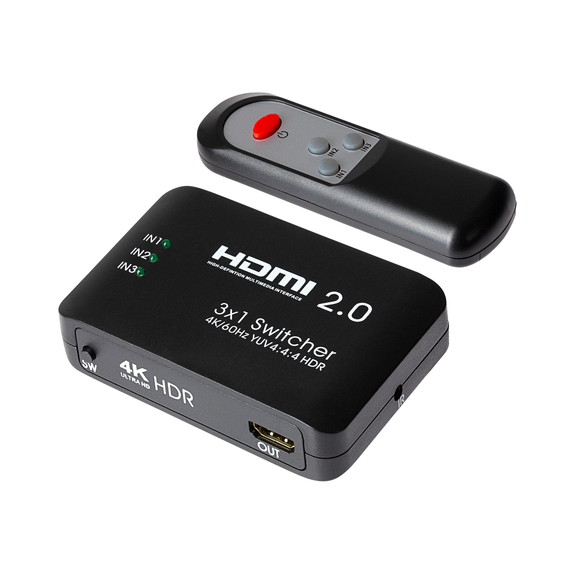 HDMI Switch 3 Ports 1 Port Out 4K Ultra HD @60Hz Remote Control