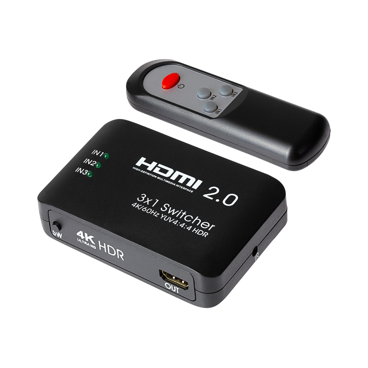 Maplin HDMI Switch 3-in-1 Out, 4K 60Hz with Remote – Black | Maplin ...