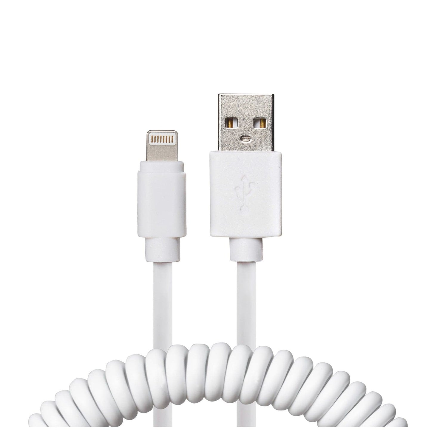 Maplin Premium Apple MFI Certified Lightning to USB-A 2.0 Coiled Cable - White, 1m - maplin.co.uk