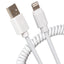 Maplin Premium Apple MFI Certified Lightning to USB-A 2.0 Coiled Cable - White, 0.5m