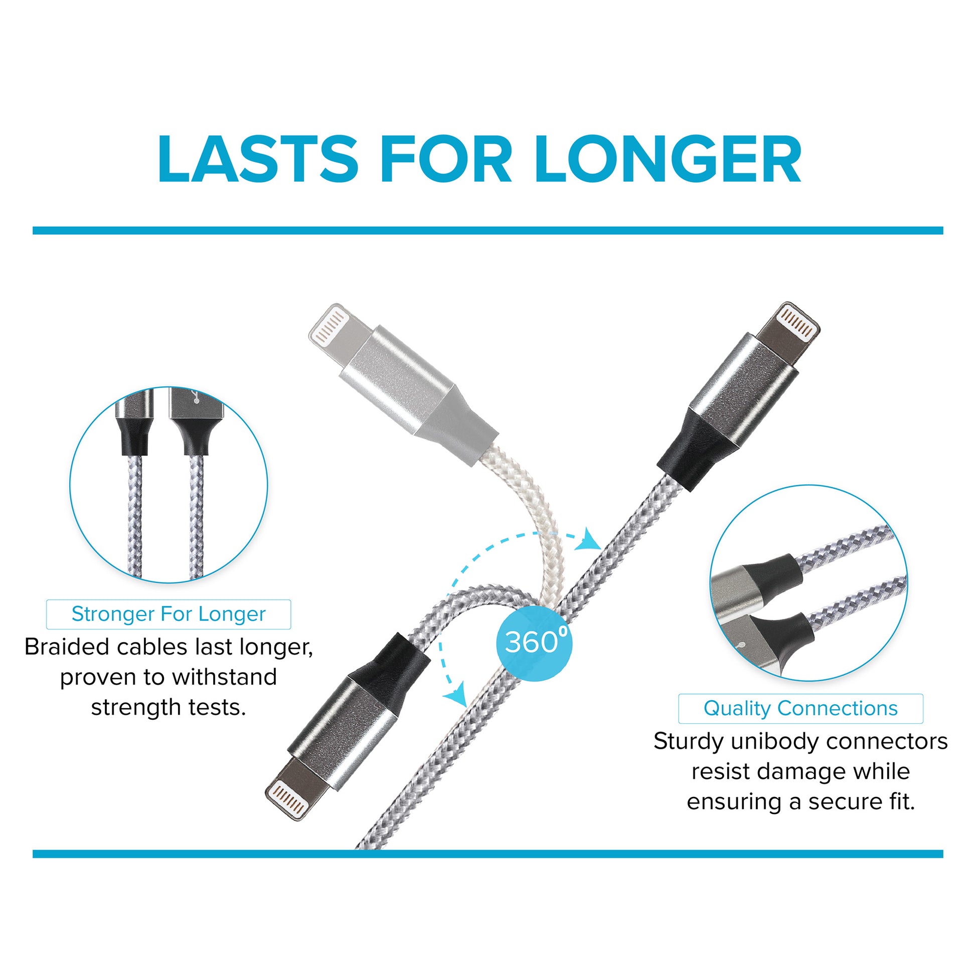 Maplin Lightning to USB-C Charging Cable Kit Cables Adapters