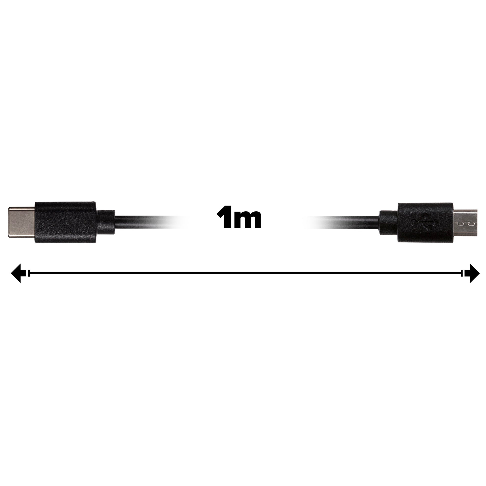 Maplin USB-C to Micro USB-B Cable - Black, 1m - maplin.co.uk