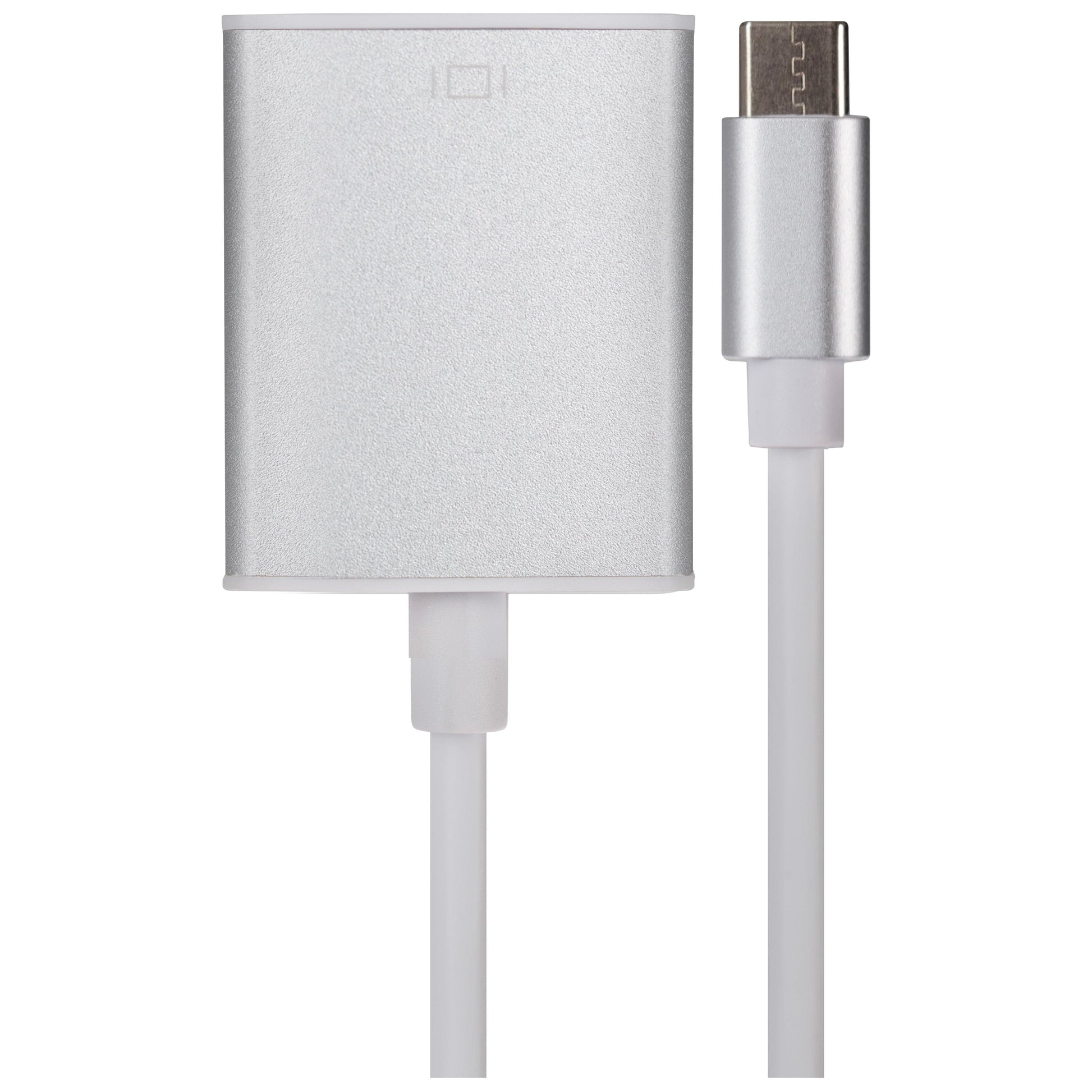Maplin USB-C to VGA Female Connector Full HD @60Hz Adapter - White, 16cm