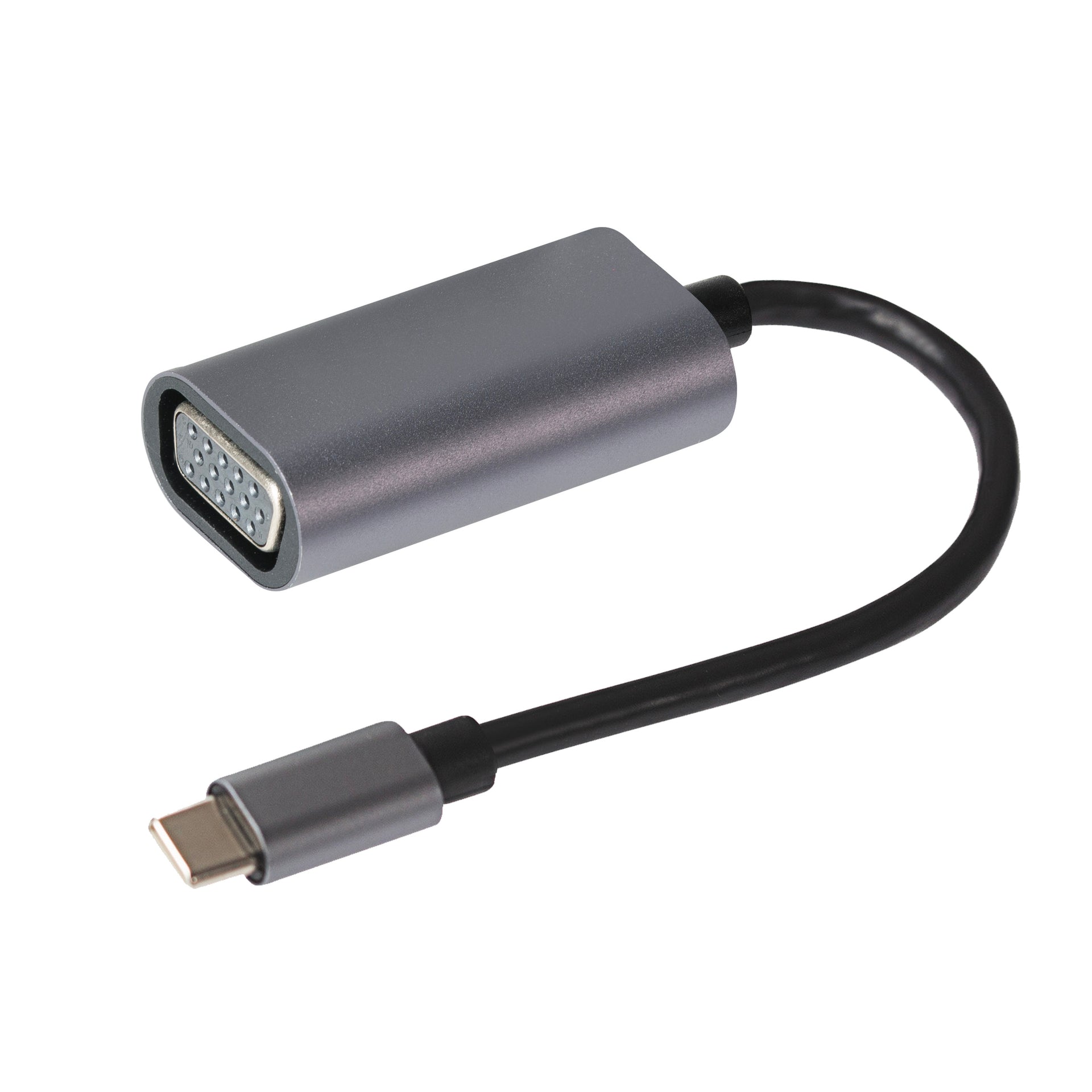 USB C to VGA Female Connector Full HD @60Hz Adapter Silver 16cm