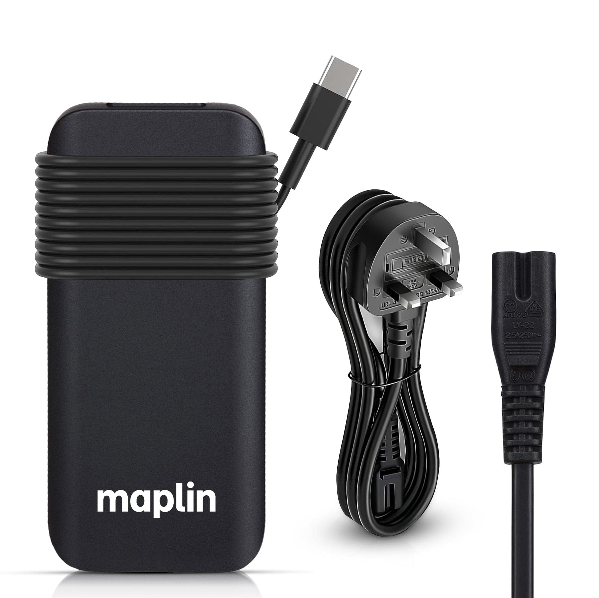 Maplin 112W USB-C Laptop Charger Power Supply with 1x USB-A Port
