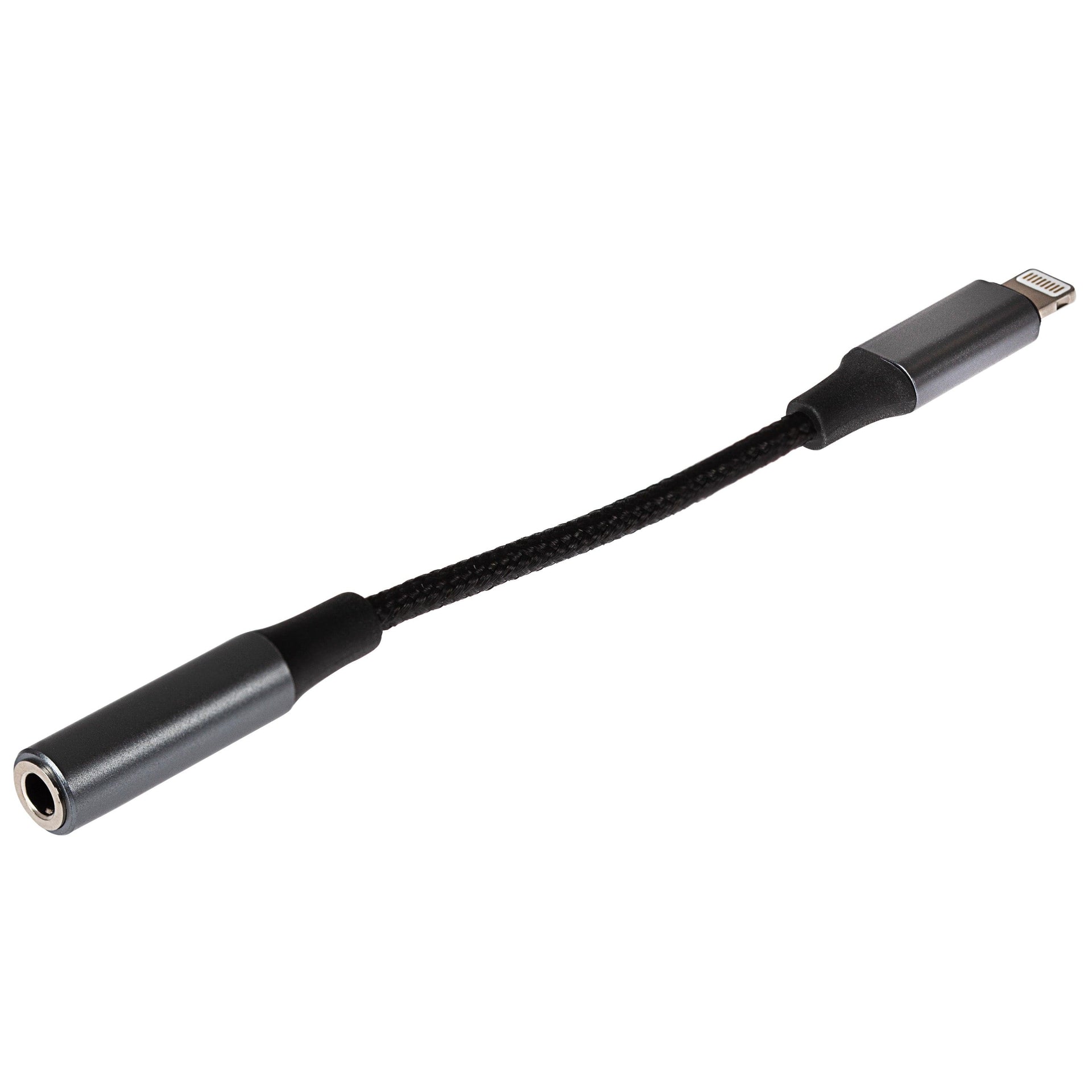 Lightning to 3.5mm Female Headphone Jack Audio Adapter Black 5cm