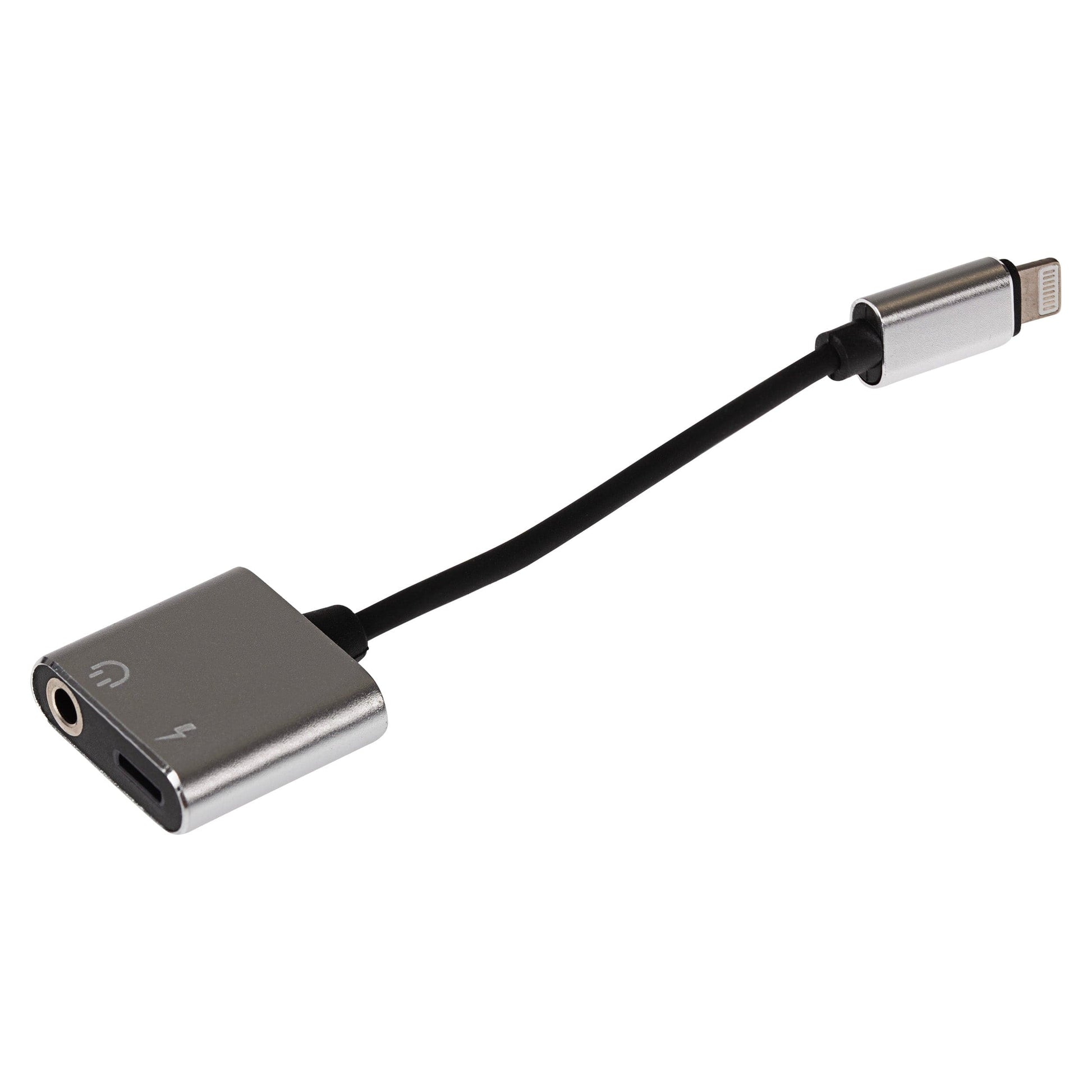 Maplin Lightning to 3.5mm Headphone Audio Jack / Lightning Charging Port Adapter - White, 10cm - maplin.co.uk