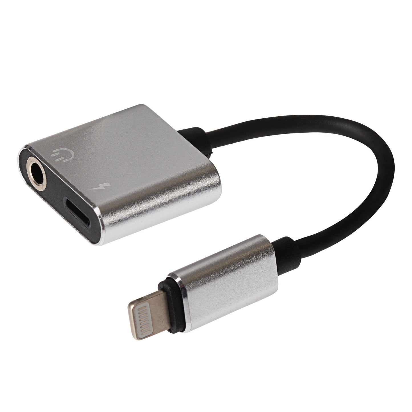 Maplin Lightning to 3.5mm Headphone Audio Jack / Lightning Charging Port Adapter - White, 10cm - maplin.co.uk