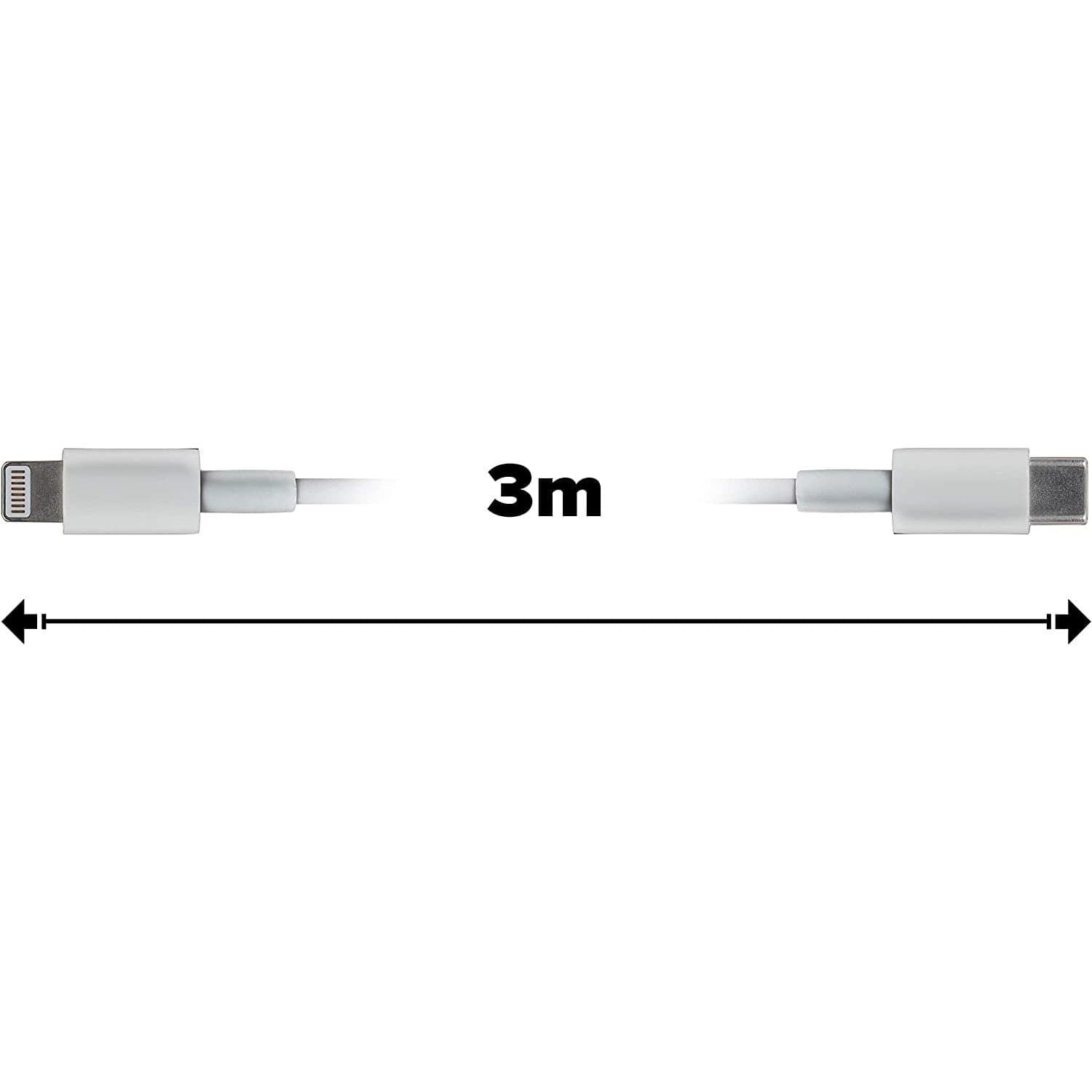 Maplin Lightning to USB-C 20W High Speed Cable - White, 3m