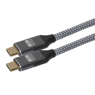 Maplin PRO USB-C to USB-C 20Gbps Super Speed Data Transfer & Charging Braided Cable - Black, 3m - maplin.co.uk