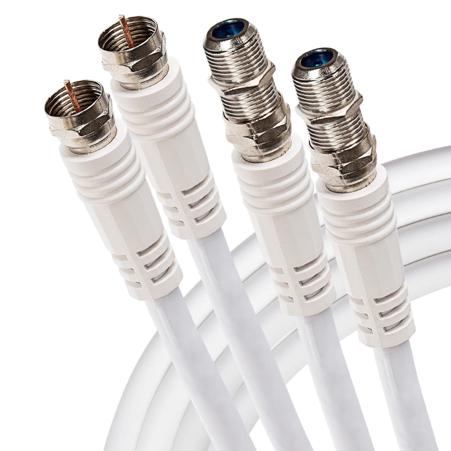 Satellite Extension Cable Coaxial Twin F Type Male to Twin F Type Female White 3m