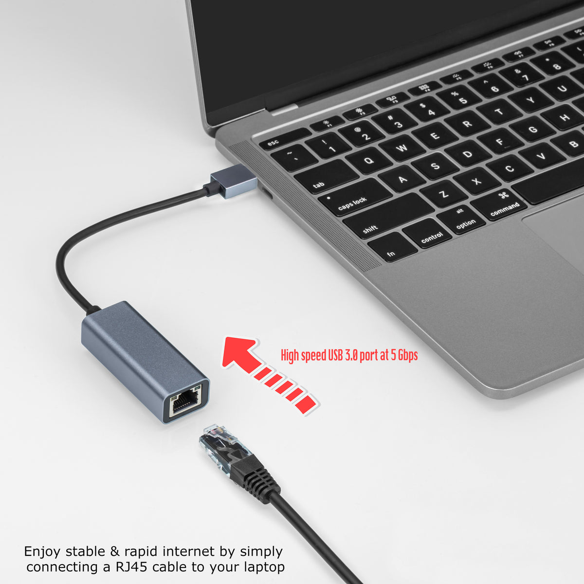 Maplin USB-A to Ethernet RJ45 V3.0 Gigabit Network LAN Adapter - Grey ...