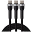 Maplin PRO 2-in-1 USB-C to USB-C 65W / USB-C 12W Braided Charging Cable - Black