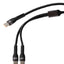 Maplin USB-C to 2-in-1 Multi-Charging USB-C 65W & USB-C 12W Braided Cable - Black