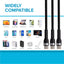 Maplin USB-C to 2-in-1 Multi-Charging USB-C 65W & USB-C 12W Braided Cable - Black