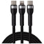 Maplin PRO USB-C to Dual USB-C / Lightning 65W Data Transfer & Charging Braided Cable - Black, 1.2m