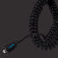 Maplin Lightning Connector to USB-A Coiled Curly Cable - Black - maplin.co.uk