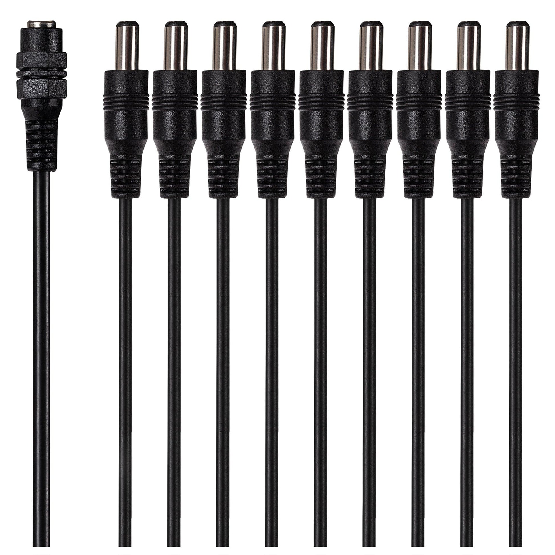 Maplin 9 Way Power Splitter Cable DC 1x Female 9x Male 5.5 x 2.1mm for CCTV - Black - maplin.co.uk