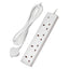 Maplin 2m 4 Socket 13A Extension Lead with Neon Indicators - White