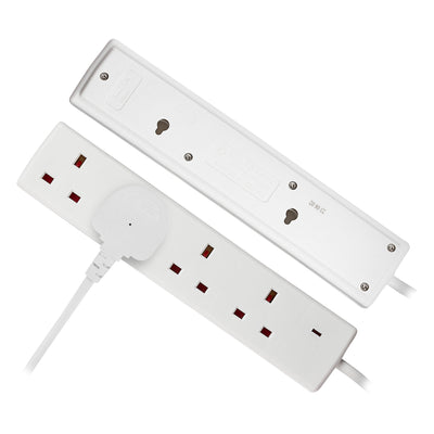 Maplin 2m 4 Socket 13A Extension Lead with Neon Indicators - White
