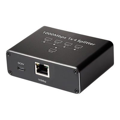 Maplin RJ45 1 Port In 4 Ports Out Ethernet LAN Splitter - Black