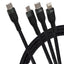 Maplin USB-C to 3-in-1 Multi-Charging USB-C / Lightning / Micro USB 100W Braided Cable - 1.2m