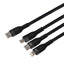 Maplin USB-C to 3-in-1 Multi-Charging USB-C / Lightning / Micro USB 100W Braided Cable - 1.2m
