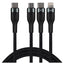 Maplin USB-C to 3-in-1 Multi-Charging USB-C / Lightning / Micro USB 100W Braided Cable - 1.2m