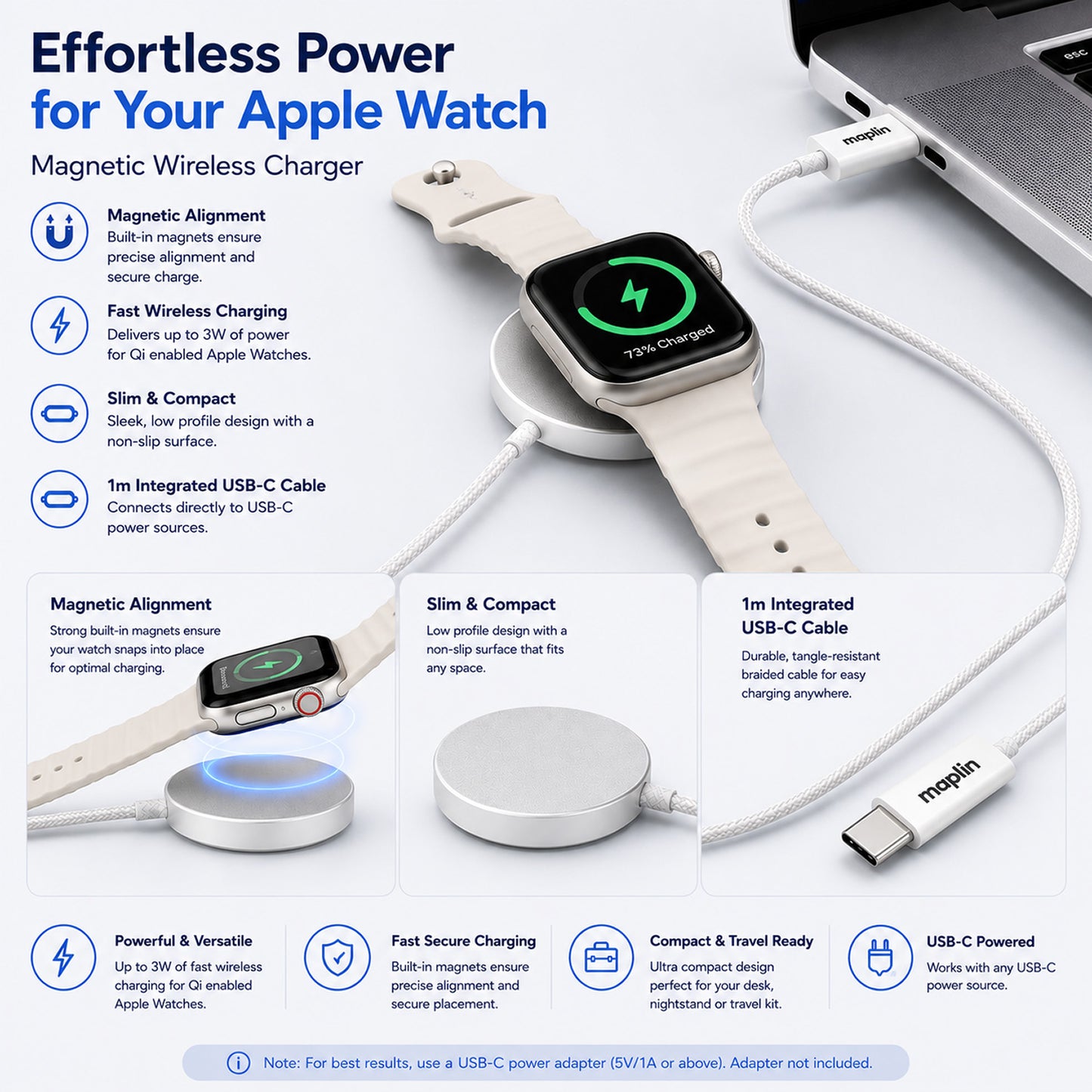 Maplin Magnetic Wireless Charger for Smart Watch