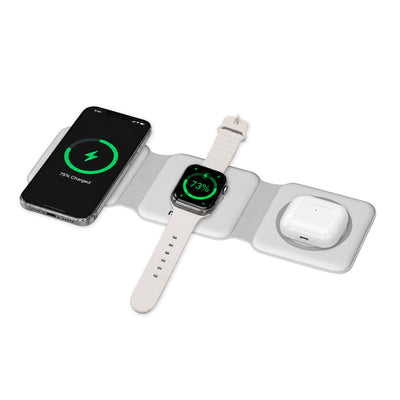 Maplin 3-in-1 Magnetic Wireless Charging Mat for Phone / Earbuds / Watch