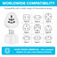 Maplin US Plug to Worldwide Socket Travel Adapter Plug