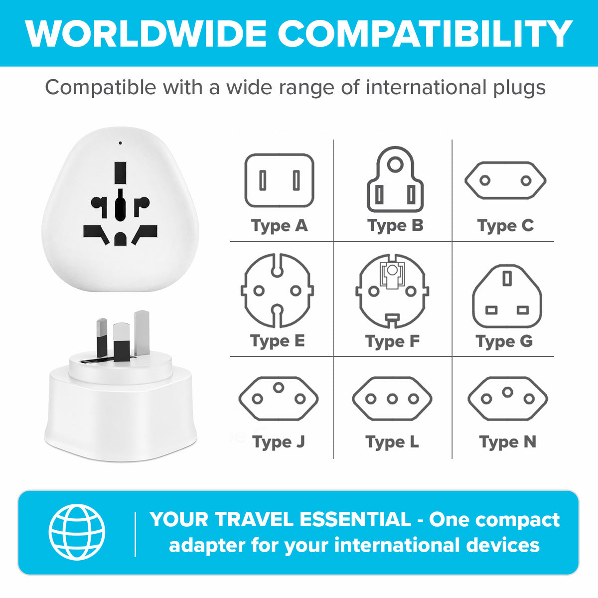 Maplin AU Plug to Worldwide Socket Travel Adapter Plug