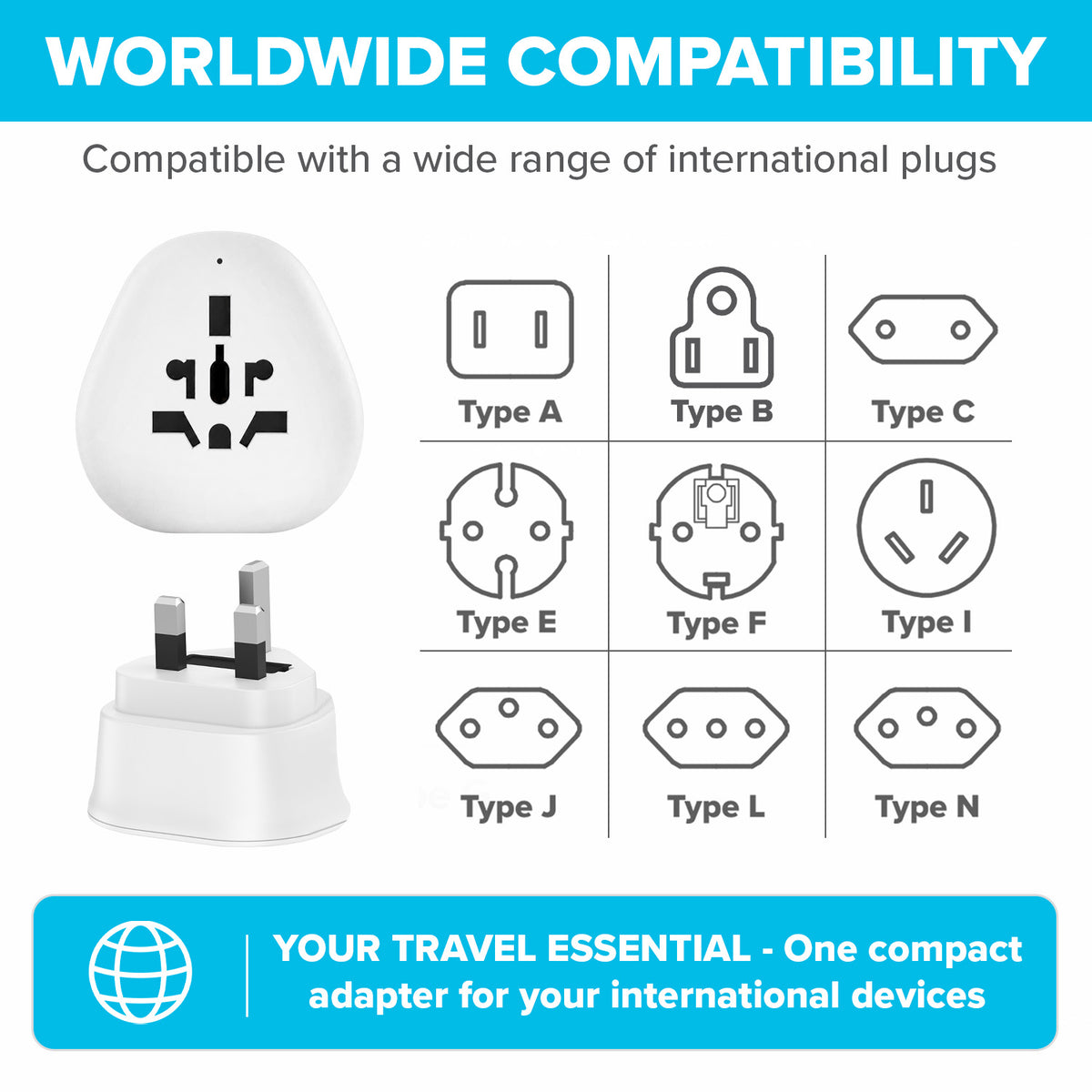 Maplin UK Plug to Worldwide Socket Travel Adapter Plug