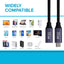 Maplin USB-C Male to USB-C Female Extension Cable - Black, 0.2m